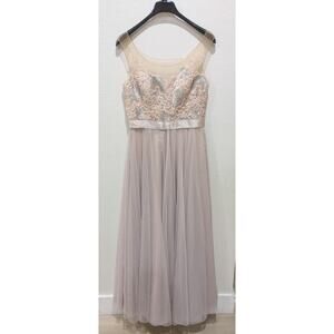 Watters & Watters Bridesmaids Dress Women's Size 12 Tan Sleeveless Sequined Lace